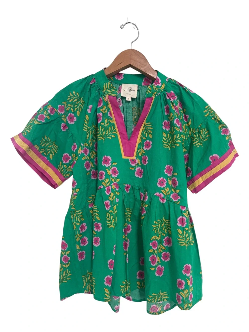 Umgee Green Floral Summer Blouse - Picture 2 of 7